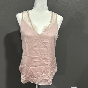 Express Lace Pink Sleeveless Blouse S